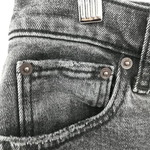 Abercrombie & Fitch The Ankle Straight Ultra High Rise Size 26 2R Distressed Raw - Picture 5 of 11